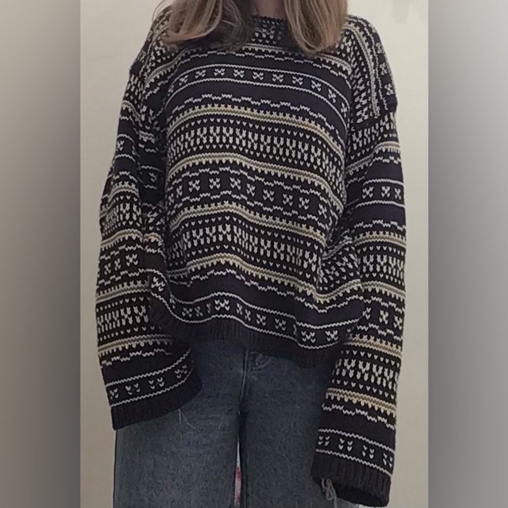 Oversized Navy Christmas Sweater